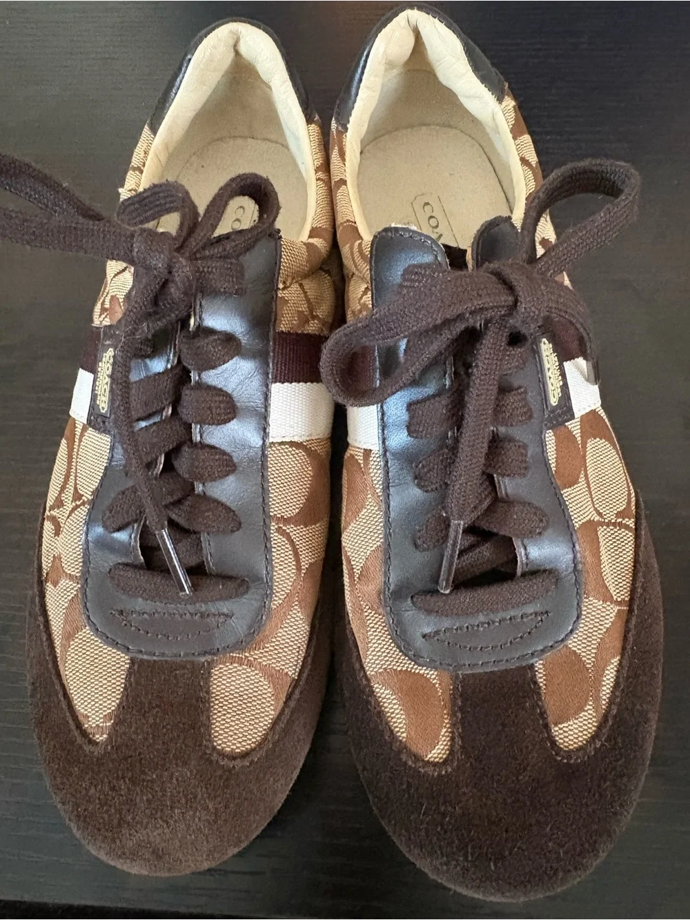 Coach Brown and Cream Signature Logo Women's Sneakers